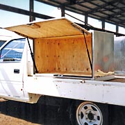 Explosives storage Day Boxes installed on ute